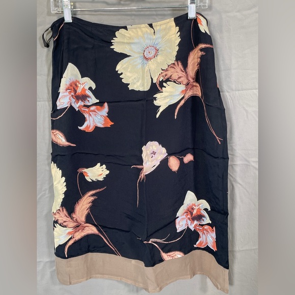 Barney Floral Print Midi Skirt Rust
